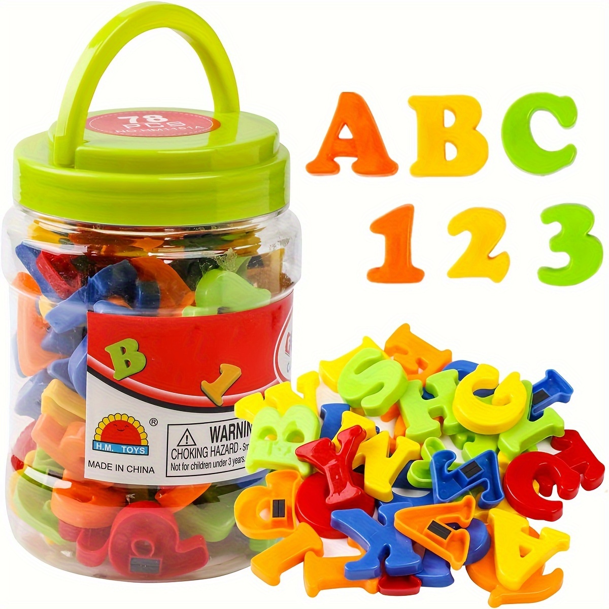 Kids Education Alphabet Numbers - 78개 자석 글자 숫자 알파벳, 다채로운