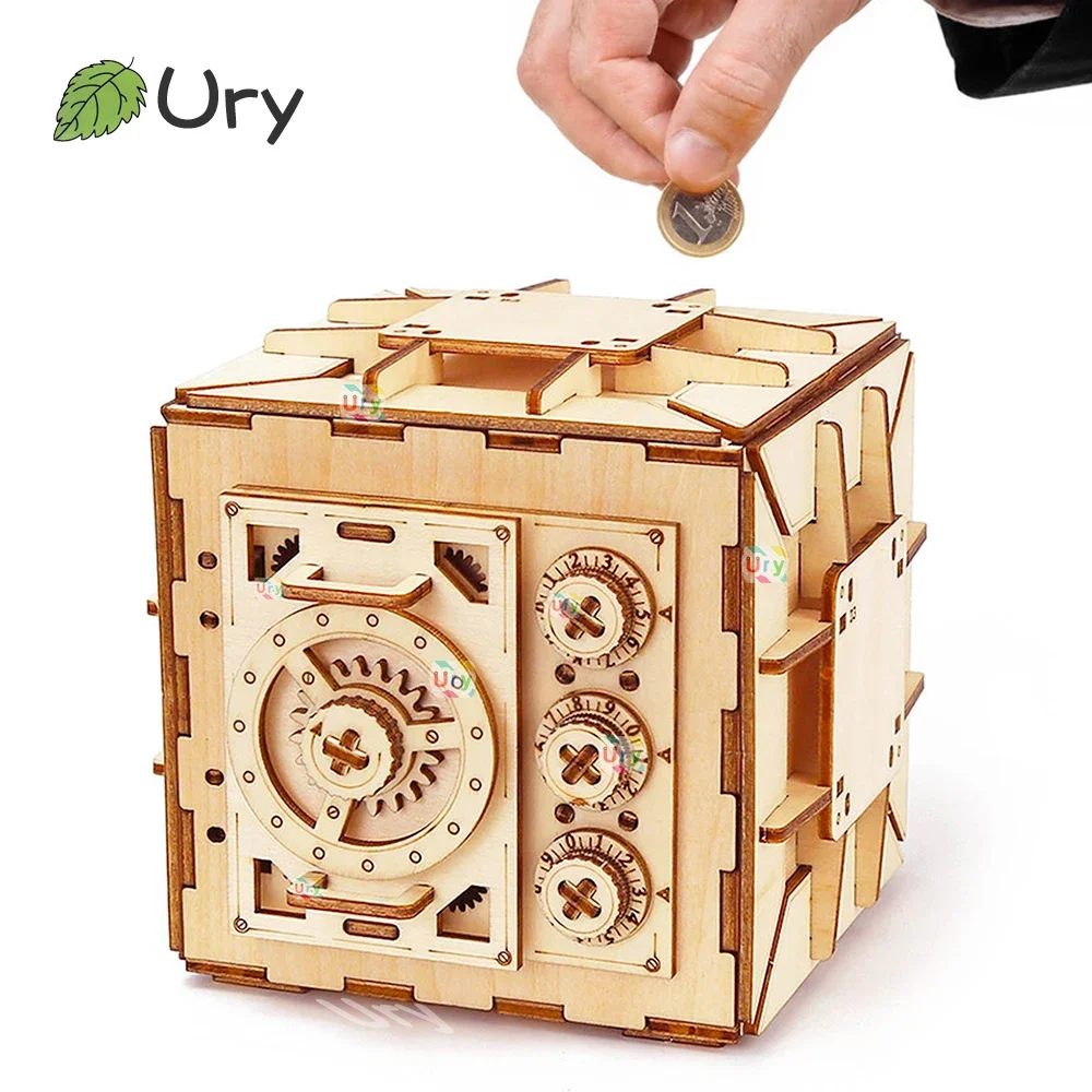 Kids Education Money - URY 3D 나무 퍼즐 암호 보물