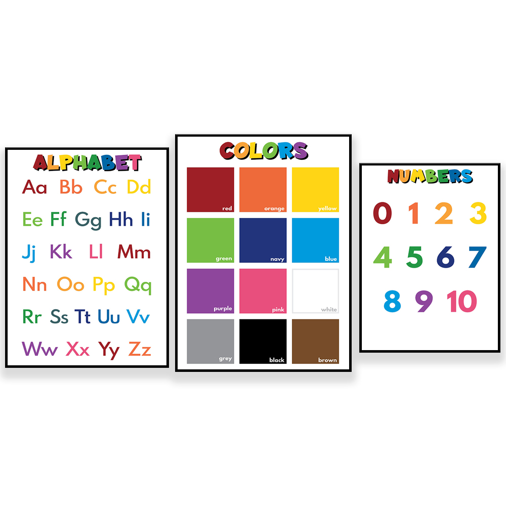Kids Education Name - 색깔 이름, 알파벳, 숫자(어린이용), 교육용 포스터,