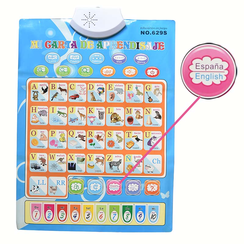 Kids Educational Computer - 스페인어 영어 음성 차트 어린이를위한 어린이