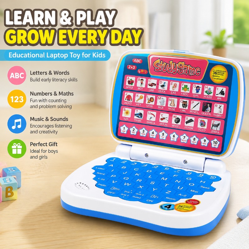Kids Educational Computer - 미니 시뮬레이션 노트북 교육용 장난감 LED