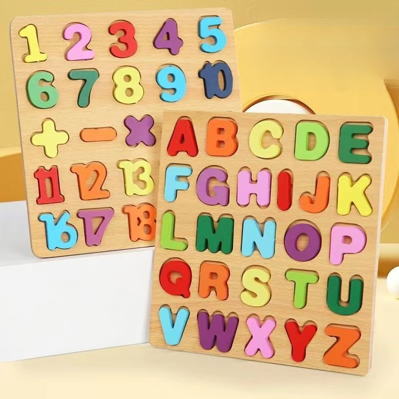 Kids Education Alphabet Numbers - 나무 알파벳 퍼즐 보드 숫자 나무
