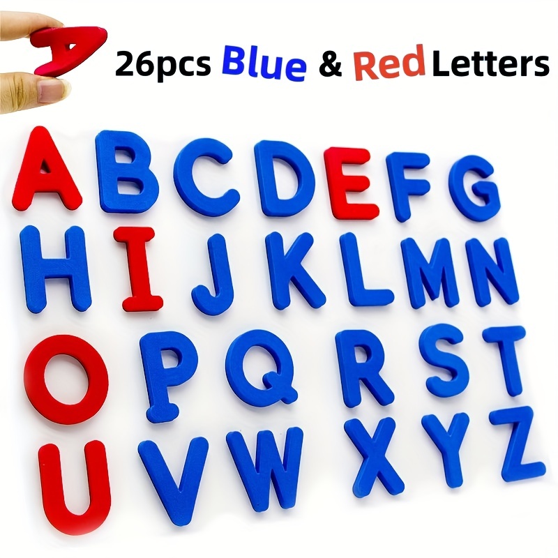 Kids Education Alphabet Numbers - 빨간색 & 파란색 영어 편지 자석