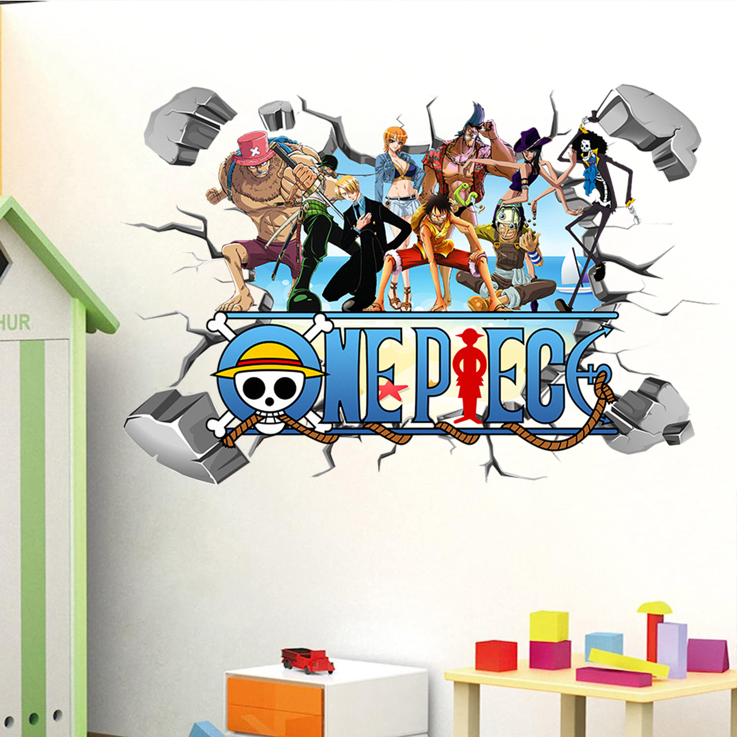 Kids Education Quotes - 만화 원피스 루피 3D 벽 스티커