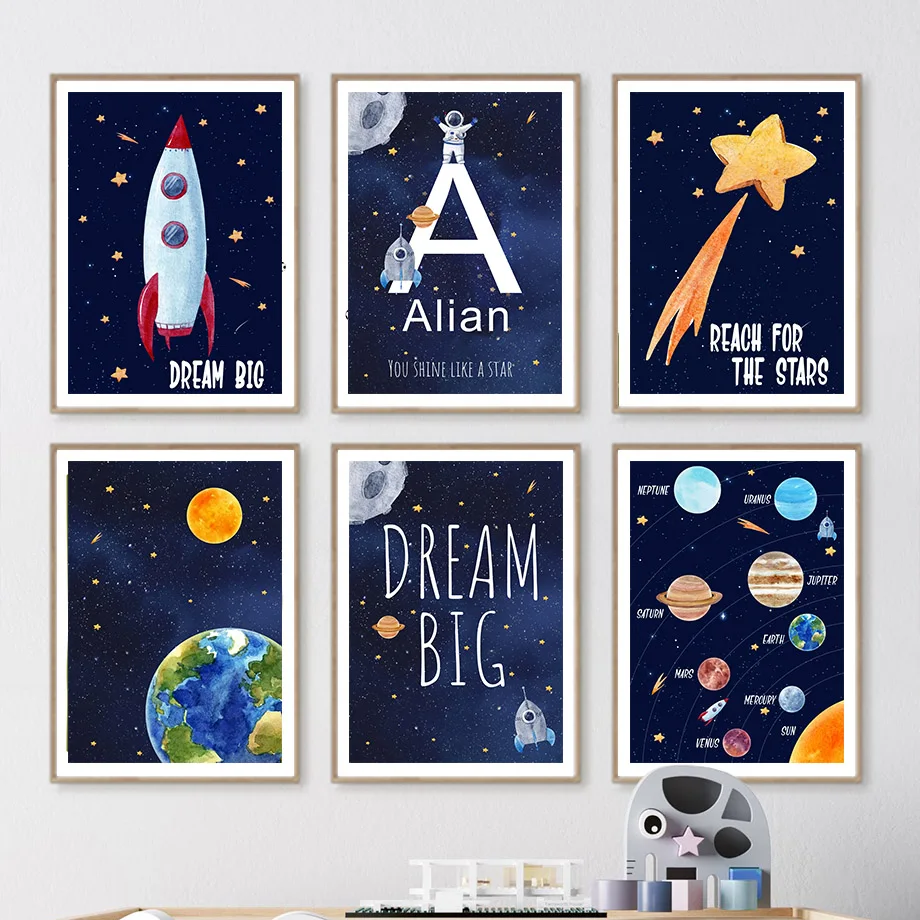 Kids Education Name - 1개 캔버스 그림 맞춤 이름 어린이