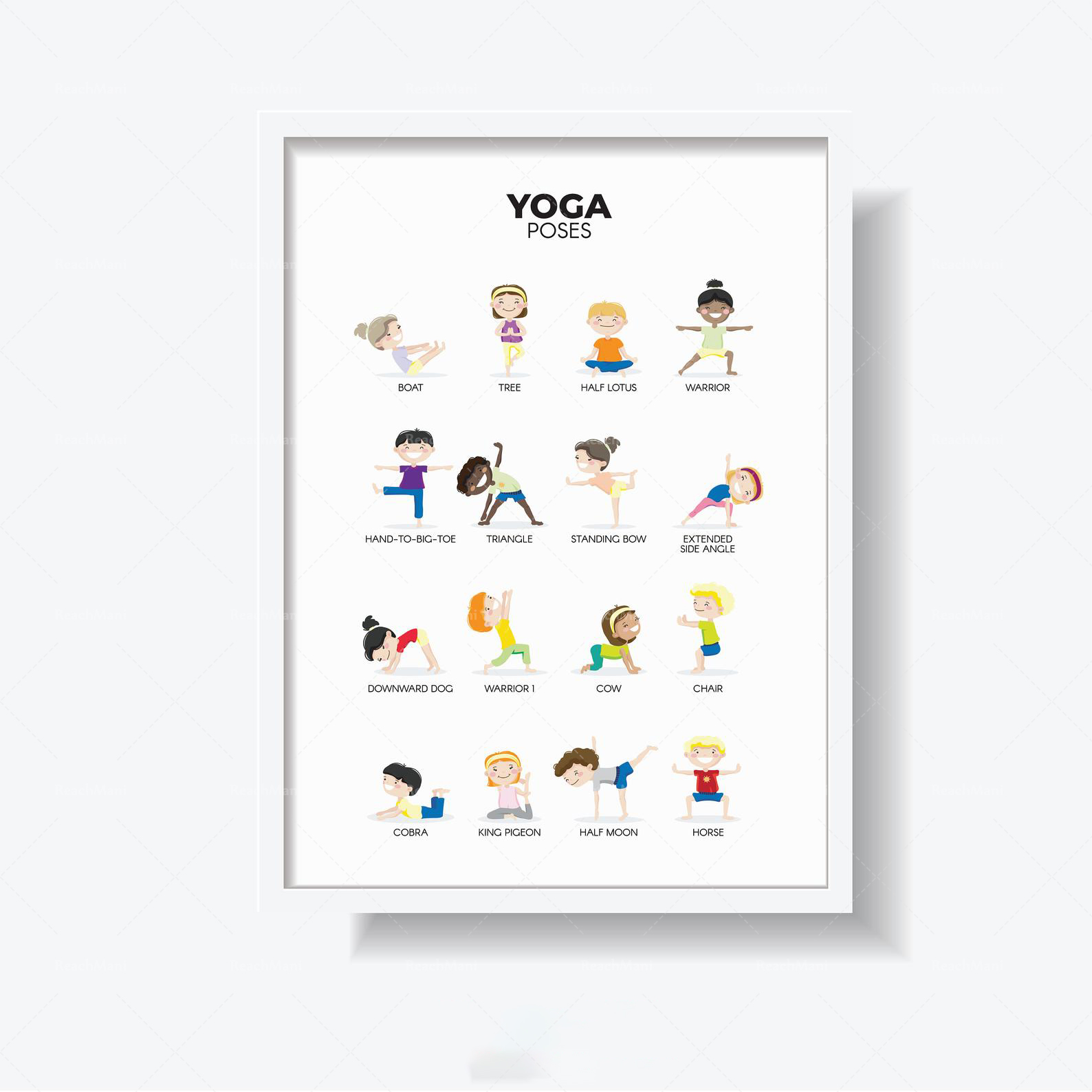 요가 포즈 실용적인 생활 어린이 방 벽 예술 유치원 기 - Kids Yoga Education 리뷰 및 가격