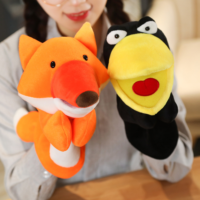 25cm 여우 까마귀 아기 손 인형 플러시 장난감 만화 - Kids Education Story 리뷰 및 가격