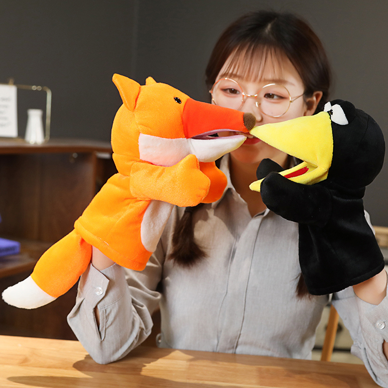 25cm 여우 까마귀 아기 손 인형 플러시 장난감 만화 - Kids Education Story 리뷰 및 가격