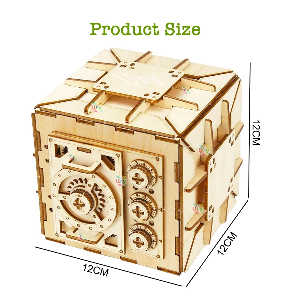 URY 3D 나무 퍼즐 암호 보물 돈 상자 돼지 저금통 - Kids Education Money 리뷰 및 가격