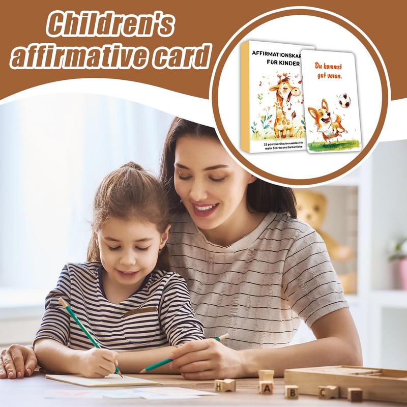 어린이를위한 권한 부여 카드 32 독일어 마음 챙김 플 - Kids Education Quotes 리뷰 및 가격