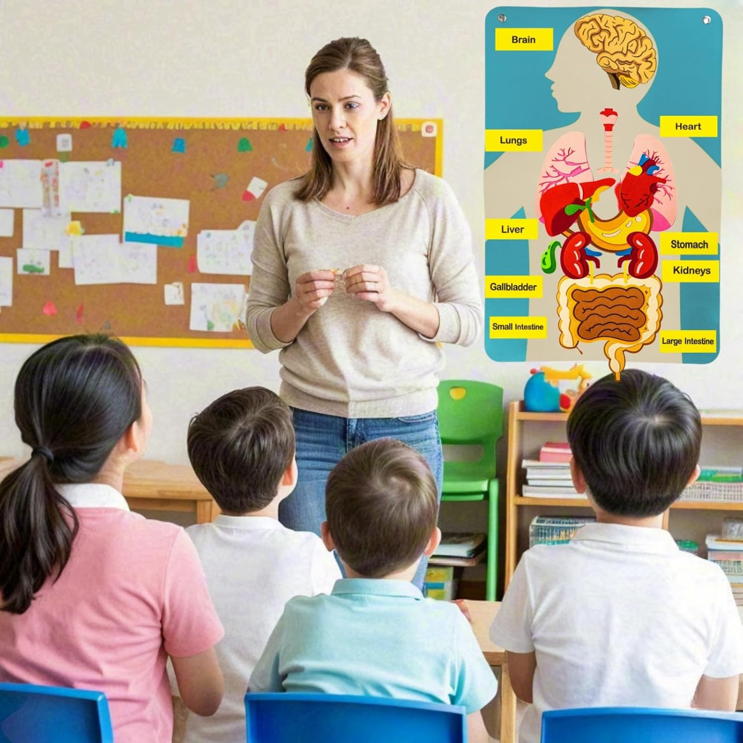 인체 부위 펠트 보드 이야기 어린이용 몬테소리 장난감  - Kids Education Story 리뷰 및 가격