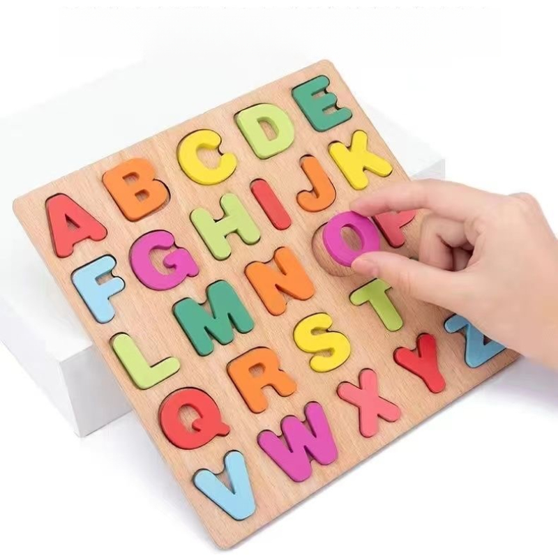 나무 알파벳 퍼즐 보드 숫자 나무 퍼즐 유아용 교육용  - Kids Education Alphabet Numbers 리뷰 및 가격