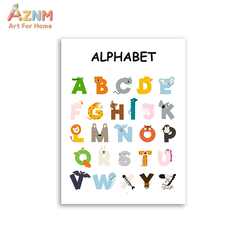 AZNM 교육용 알파벳 숫자 프레임리스 캔버스 벽 예술 - Kids Education Alphabet Numbers 리뷰 및 가격