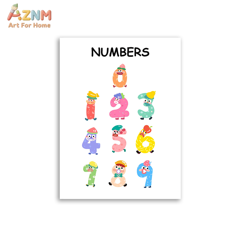 AZNM 교육용 알파벳 숫자 프레임리스 캔버스 벽 예술 - Kids Education Alphabet Numbers 리뷰 및 가격