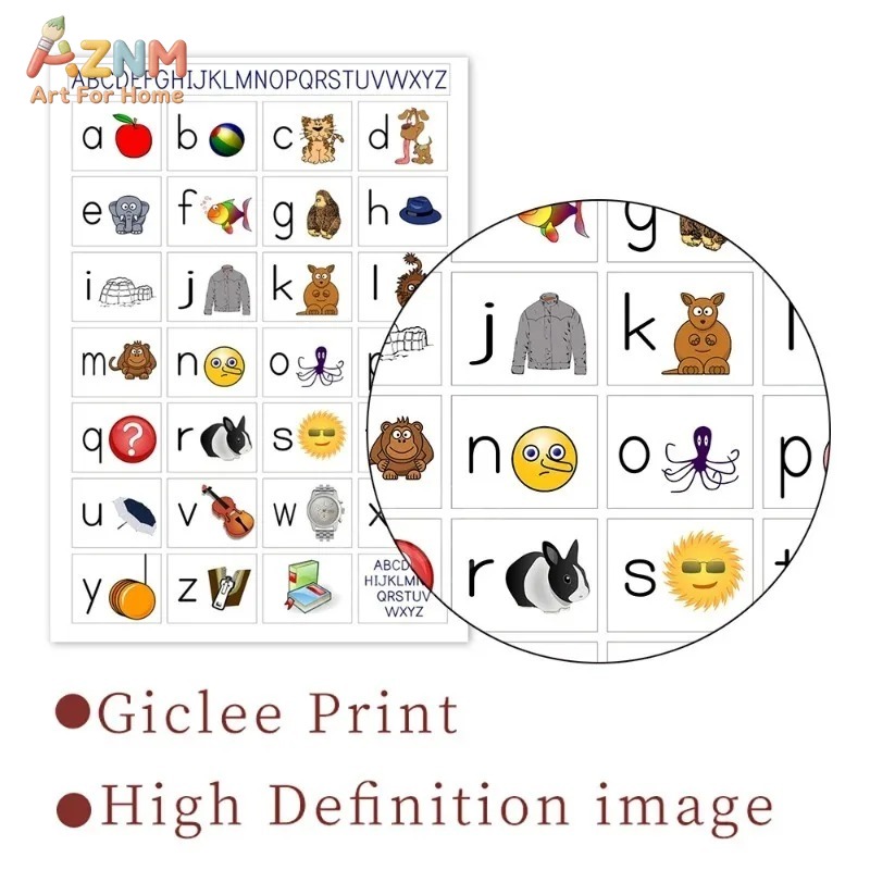 AZNM 프레임리스 캔버스 포스터 어린이 알파벳 교육용 - Kids Yoga Education 리뷰 및 가격