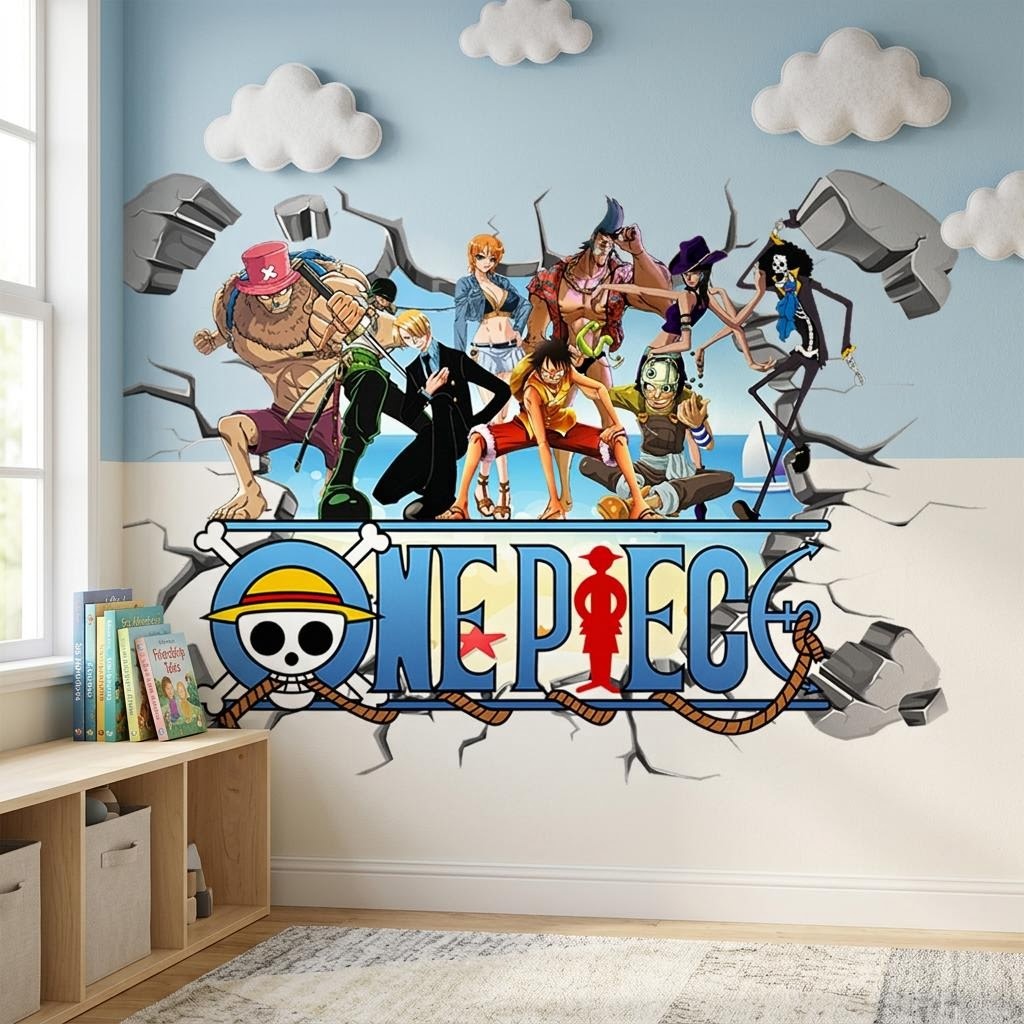 만화 원피스 루피 3D 벽 스티커 어린이 방 장식 홈  - Kids Education Quotes 리뷰 및 가격