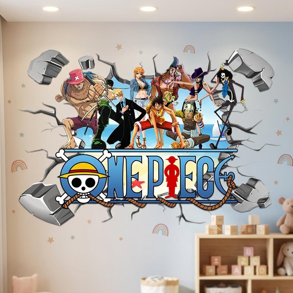 만화 원피스 루피 3D 벽 스티커 어린이 방 장식 홈  - Kids Education Quotes 리뷰 및 가격
