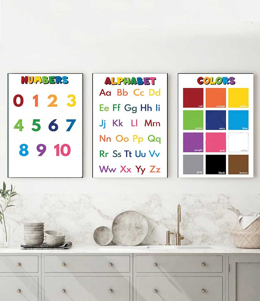 1pc 프레임리스 어린이 교육 교실 포스터, 알파벳 숫 - Kids Education Name 리뷰 및 가격