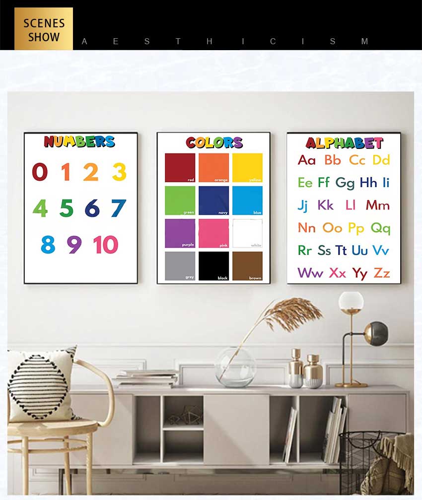 1pc 프레임리스 어린이 교육 교실 포스터, 알파벳 숫 - Kids Education Name 리뷰 및 가격