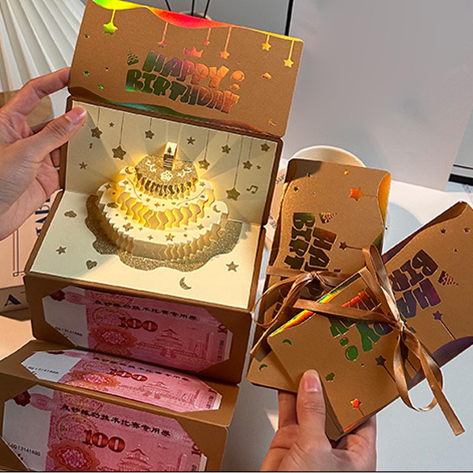3D 케이크 생일 돈 봉투 6칸 라이트 뮤직 카드 현금 - Kids Education Money 리뷰 및 가격